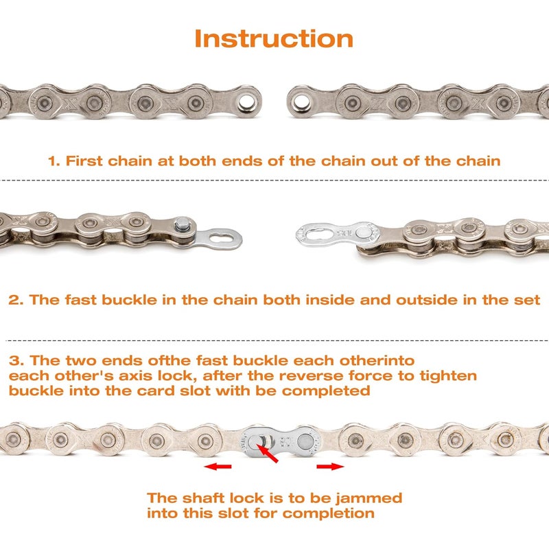 SMC Bike Chain Quick Link- Reusable Bike Chain Missing Quick Connector- Master Links Compatible with Shimano, Sram and KMC Chains 6 7 8 9 10 11 12speed Missing Link(Silver, 10 Speed) - Image 4